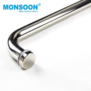 Poignée de porte de salle de bain d'hôtel commerciale, serrure de porte en verre, moderne, en acier inoxydable, entrée, échelle, double face, poignée de porte facile - Product Image 6