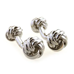 Wholesale Silver Love Knot Elegant Cufflinks Custom Mens Suit Shirt Jewelry Tuxedo Fashion Accessory Trendy Cufflinks for Men