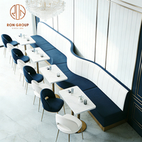 Ensemble table et chaises de café en marbre, canapé, banquette, mobilier de restauration pour café