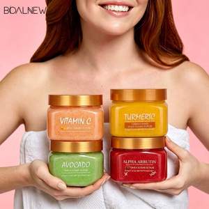 Exfoliante Corporal y Facial de Cúrcuma, AHA, Vitamina C, Azúcar y Manteca de Karité, Blanqueador, Iluminador y Limpiador, Marca Privada OEM - Product Image 4