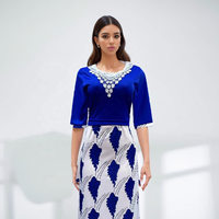 Robe africaine enveloppée de taille imprimée en dentelle de nouveau style à la mode Kitenge Design tenue décontractée pour femmes