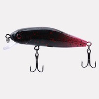 Leurre de pêche micro flottant Lion Factory Direct 4g 60mm Black Shark Minnow avec trois hameçons triples pour la barre de mer