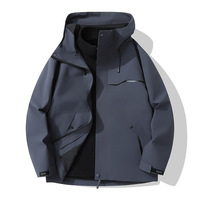 Blouson Bomber Unisexe Topgear d'extérieur 3-en-1 Imprimé Logo Cœur Motif Imperméable Rembourré Coton Vêtement de Travail