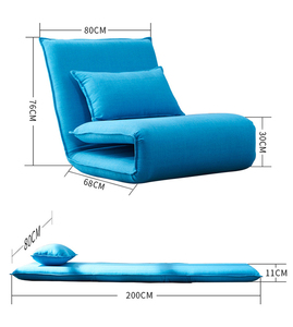 Sofá cama pequeño de tela plegable para sala de estar, individual, futón - Product Image 3