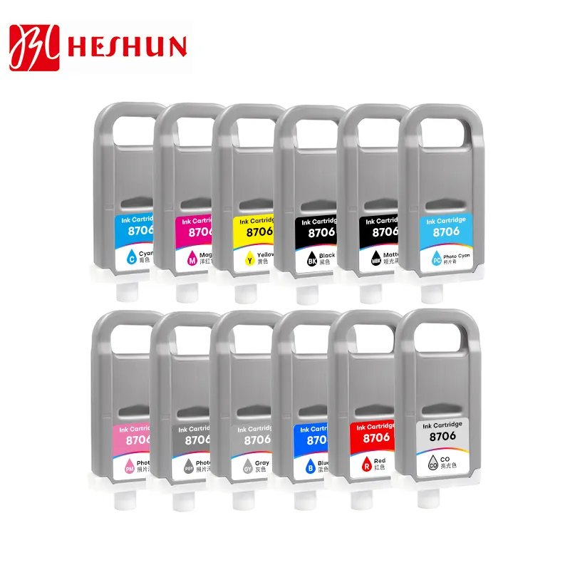Heshun Hochwertige PFI8706 PFI-8706 kompatible Farb tinten patrone für iPF 8300 8300s 8410 9410 9410S Plotter