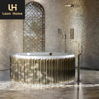 Bonne qualité Nouveau design Robinet de baignoire en fibre de verre en acier inoxydable Baignoires blanches Baignoire autoportante