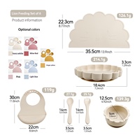Nouvel ensemble de vaisselle pour bébé en silicone de qualité alimentaire, 6 pièces, bol, cuillère, fourchette, ensemble d'alimentation pour enfants et bébés