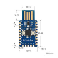 Carte de développement de microcontrôleur Raspberry Pi RP2040, processeur double cœur RP2040, carte mère Python/C