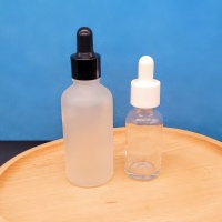 Botol Pipet Kaca Matte Frosted 20ml 30ml 50ml 100ml dengan Sablon untuk Perawatan Kulit, Minyak Esensial, Kosmetik Minimalis
