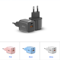 Cargador Rápido Tommox GaN Tipo C de 35W con Enchufe EU, UK, US, KR, Adaptador de Pared USB Tipo C para Carga Rápida de iPhone, iPad y Samsung
