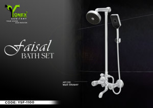 Douche murale fiable en laiton poli avec pommeau de pluie large et jet doux, commande à 3 poignées, pour usage hôtelier, fabriquée au Pakistan - Product Image 6