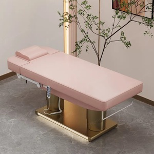 Lit de beauté électrique pour salon, en cuir synthétique, réglable en hauteur et en angle, mobilier de massage spa - Product Image 4