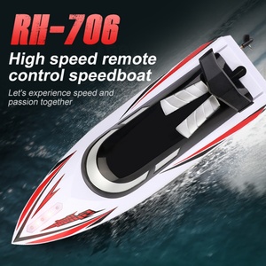 เรือบังคับวิทยุความเร็วสูงสำหรับเด็ก SYJ-RH706 2.4G ของเล่นเรือแข่งไฟฟ้า RC ขนาด 41 ซม. ของขวัญ เรือผาดโผน เรือขนาดเล็ก กีฬาทางน้ำ ความเร็ว 20 กม./ชม. - Product Image 2