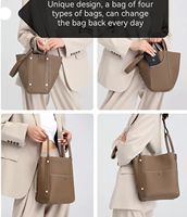 Grosir kustom Fashion wanita kulit asli selempang tas gantung kantor tas ember kulit sapi berkelas dengan empat cara membawa