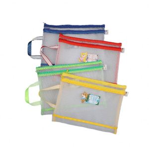 Customize Double-Layer A4 Nylon Student Document Bag Portable Zipper <b>File</b> Bag Transparent Anti-Deformation Mesh Zipper Pouch - Product Image 1