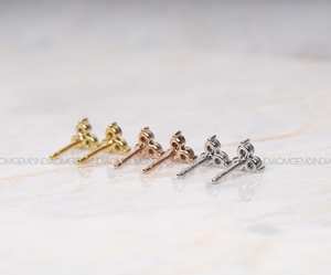 Trio Bohemian <b>Sterling</b> <b>Silver</b> Lab-Grown Diamond <b>Stud</b> Earring | Mini Earring Pair | Salt and Pepper Round Brilliant Cut - Product Image 2