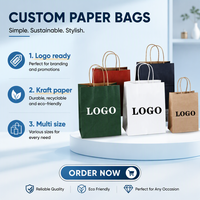 Sac en papier kraft biodégradable marron personnalisé pour la livraison de repas rapides à emporter, emballage pour restaurant, sac à emporter