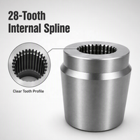 Manchon à cannelures à 28 dents, diamètre extérieur du tuyau 114 mm, compatible avec WAM et SICOMA