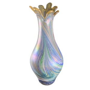 Vase de table en verre soufflé à la main de grande taille, style européen, métallique, coloré, personnalisé pour la décoration de la maison, du bureau et des mariages GD-AL-027 E - Product Image 1