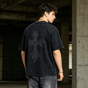 T-shirts Boxy Vintage Oversize en Coton 100% Imprimé de Haute Qualité, Coupe Courte, Grammage Lourd, Effet Délavé à l'Acide, Style Streetwear Personnalisé - Product Image 3