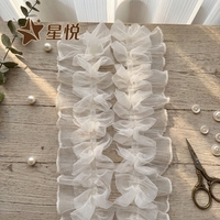 Bordure en dentelle à volants en mousseline de 4 cm pour accessoires décoratifs, vêtements pour femmes, usine de dentelle