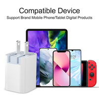 Chargeur mural 30W 2 ports GaN USB-C + USB-A avec Power Delivery PD pour tablettes et téléphones