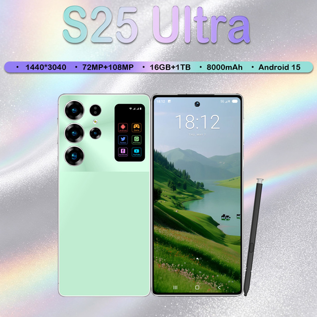 S25 Ultra Heat Resistant Work Smartphone 6.9" 120Hz LCD Display Android 15 16GB 1TB 108MP 8000mAh MTK Dimensity Deca Core 5G