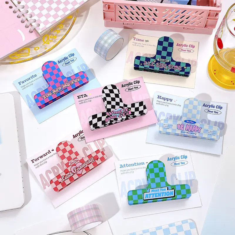 STICKERS PUNK Colorful Cute Clips Hold Paper Snacks And Notes Memo Clip For Use In Offices School Food Package 05189