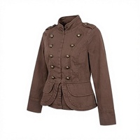 Veste d'hiver vintage pour femme, style hussard, double boutonnage, coupe longue et ajustée, imperméable et coupe-vent, logo personnalisé OEM
