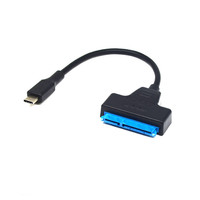 Adaptor USB 3.0 Tipe-C ke SATA 22-Pin Kabel Data Eksternal Berpelindung untuk Konverter Hard Disk Drive Komputer (SSD HDD)