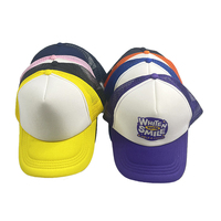 Grossiste Direct Usine Casquette de Baseball Personnalisée à 5 Panneaux Bleue Bicolore en Maille Nylon Style Trucker pour Adultes et Enfants