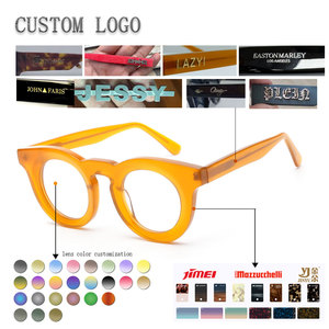 <b>Round</b> Full Rim Eyeglasses <b>Frames</b> Solid Color Anti UV Unisex for Adults Daily Wear - Product Image 2