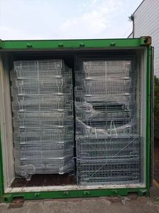 Chất Lượng Cao Tùy Biến Euro Phong Cách Có Thể Gập Lại Xếp Chồng Kim Loại Mạ Kẽm Thép Kho Lưu Trữ Dây Lưới Container - Product Image 5