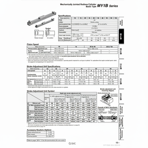 SMC Pneumatics-Cilindro sin vástago, articulado mecánicamente, categoría de producto, sin vástago, de 2017 - Product Image 1