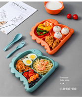 Assiette à dîner pour enfants en Pp épaissie à motif de dessin animé créatif ensemble de vaisselle pour enfants avec logo personnalisé en gros