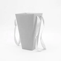 Boîtes à fleurs de luxe trapézoïdales portables pour fleuriste pour bouquets de taille personnalisée