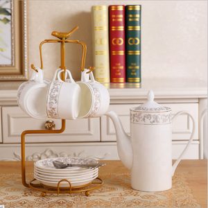 Service à café en porcelaine fine de style européen, 15 pièces, avec logo personnalisable, vente directe d'usine, ensemble de tasses et soucoupes à café et à thé - Product Image 3