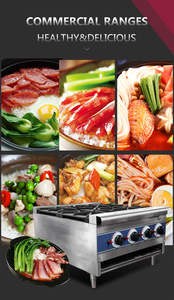 Estufa de <span class=keywords><strong>Gas</strong></span> de 4 quemadores de acero inoxidable con soporte para restaurante, cocina para casa feliz, Hotel, Wok, India, aire libre - Product Image 4