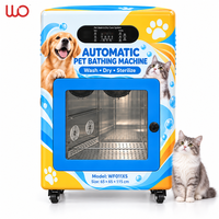 Machine de lavage pour animaux de compagnie intelligente à service libre, alimentée par charge, avec atomisation à 360°, pour chiens et chats, sécheuse et stérilisateur, conception silencieuse, 1,5 m