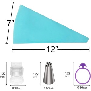 15Pcs Cake Decorating Tools Set Stainless Steel Piping Nozzles Cream Pastry Bags Scraper DIY <b>Baking</b> Icing Decor Kit - Product Image 4