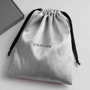 Custom Logo Printed Fashion <b>Small</b> Satin <b>Drawstring</b> Gift <b>Bag</b> Luxury Pouch for Shopping for Personalized Gifting Dust <b>Bag</b> - Product Image 4