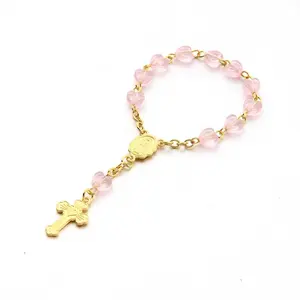 heart shape Bead Rosary Charm Bracelet Mini Denary for New Born Baby