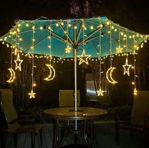 Luci a Stringa LED per Interni ed Esterni, Decorazione Casa IP44, Luci Fatate Ricaricabili a <span class=keywords><strong>Batteria</strong></span> per Finestre, Forma Luna e Stella - Product Image 2