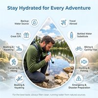 Sac filtre à eau en TPU de 1 gallon, système de filtration par gravité avec cartouche filtrante et tuyau pour le camping en plein air