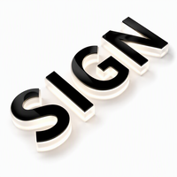 Panneau signalétique en acrylique LED 3D personnalisé avec éclairage latéral, finition noire mate, logo d'entreprise pour la décoration des bureaux et des bâtiments