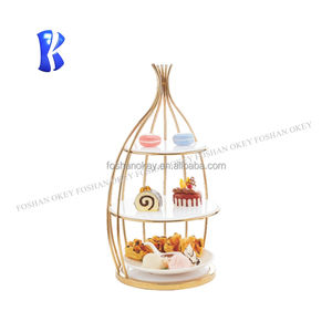 Support de présentation en forme de papillon OKEY, support de <span class=keywords><strong>buffet</strong></span> moderne en or, élévateur de dessert, support à thé de l'après-midi pour <span class=keywords><strong>buffet</strong></span> - Product Image 5