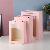 Sac cadeau spot avec fenêtre Emballage de sac cadeau de fleurs fraîches transparentes avec sac fourre-tout de fenêtre souvenir