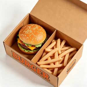 Cajas de Papel para Hamburguesas, Empaques para Comida Rápida, Hamburguesas, Sándwiches, Papas Fritas y Bocadillos para Llevar, Personalizadas al por Mayor - Product Image 5