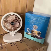 2024 grande capacité de batterie Rechargeable USB bureau de voyage pliable Portable extérieur été ventilateur de Table de bureau avec lumière LED