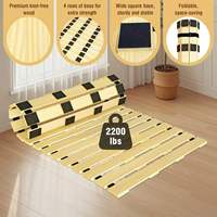 Cadre de lit pliant en bois massif naturel, plateforme japonaise à lattes en pin, écologique, durable, matelas tatami, couchage au sol facile